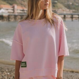 Daily Drills Cropped Sleeve Crew - Cupid